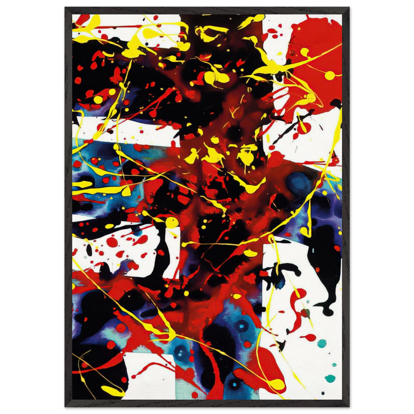 Untitled SFP94-49 SFF 1723 - Sam Francis 70x100 cm / 28x40 inches Framed Art Print – Black Wooden Frame
