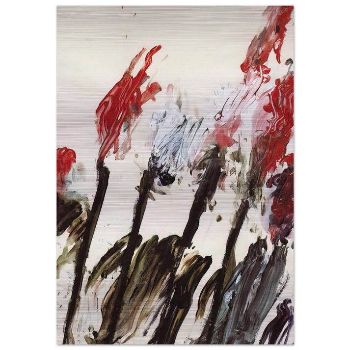 Nicola's Irises - Cy Twombly Brushed Aluminum Print - 70x100 cm / 28x40 inches | Cy Twombly Aluminum Print | Cy Twombly Prints
