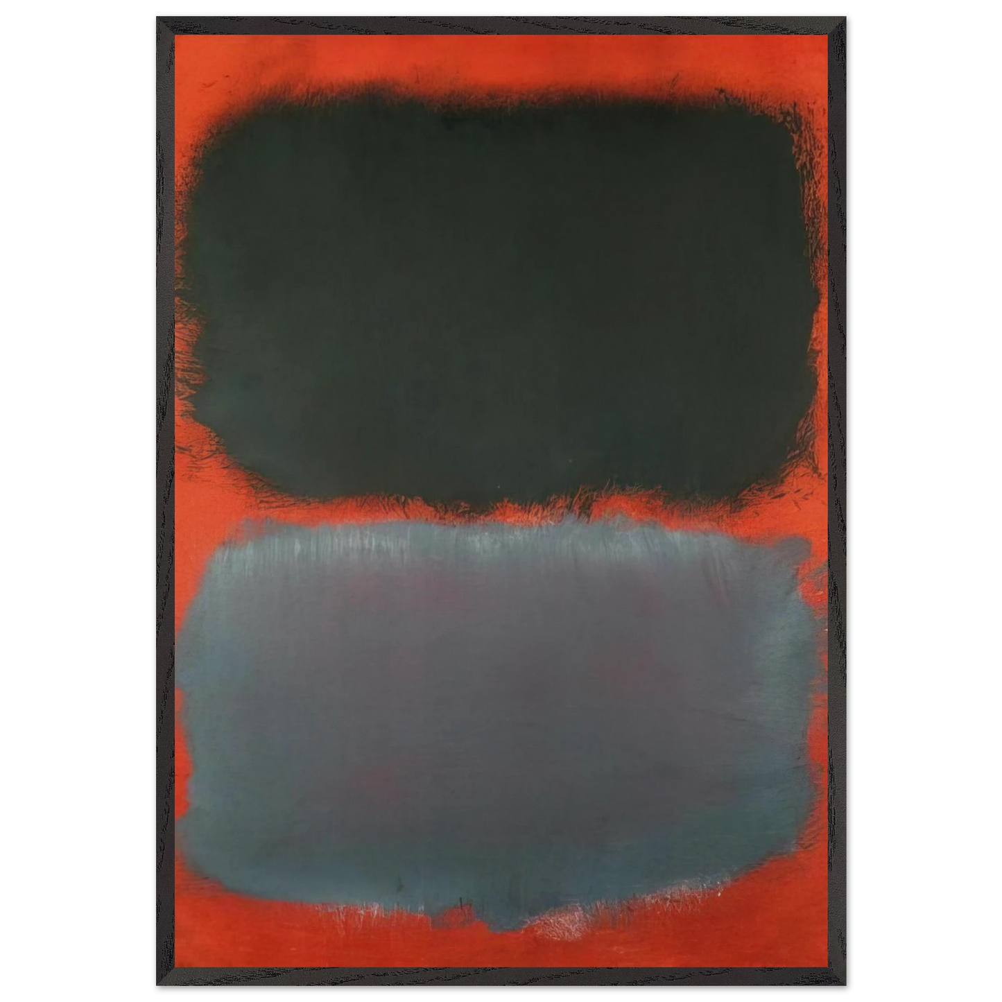 Untitled Gray Gray on Red - 1968 - Mark Rothko 70x100 cm / 28x40 inches Framed Art Print – Black Wooden Frame