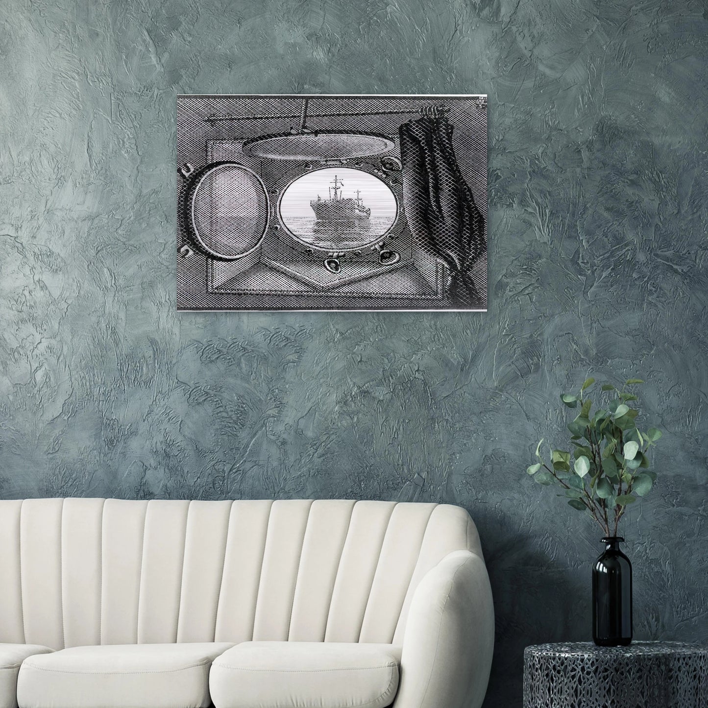 PORTHOLE - MC Escher Brushed Aluminum Print - 70x100 cm / 28x40 inches | MC Escher Aluminum Print | MC Escher Prints