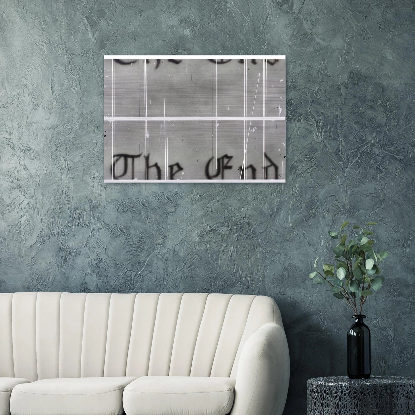 THE END 1 1993 - Edward Ruscha Brushed Aluminum Print - 70x100 cm / 28x40 inches | Edward Ruscha Aluminum Print | Edward Ruscha Prints
