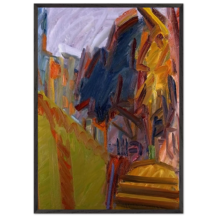 ALBERO DI FRONTE - Frank Auerbach 70x100 cm / 28x40 inches Framed Art Print – Black Wooden Frame