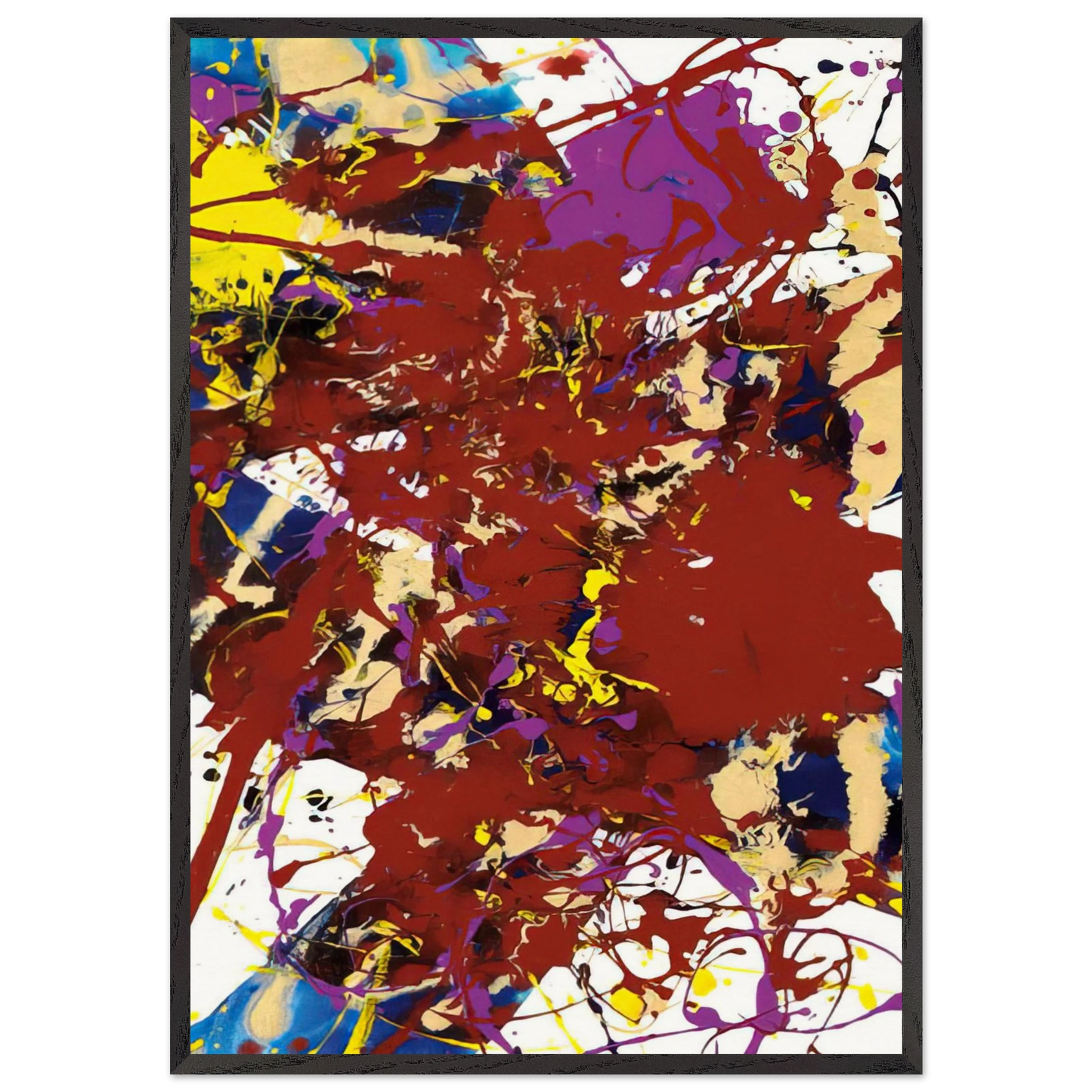 Untitled SFP94-99 SFF 1781 - Sam Francis 70x100 cm / 28x40 inches Framed Art Print – Black Wooden Frame