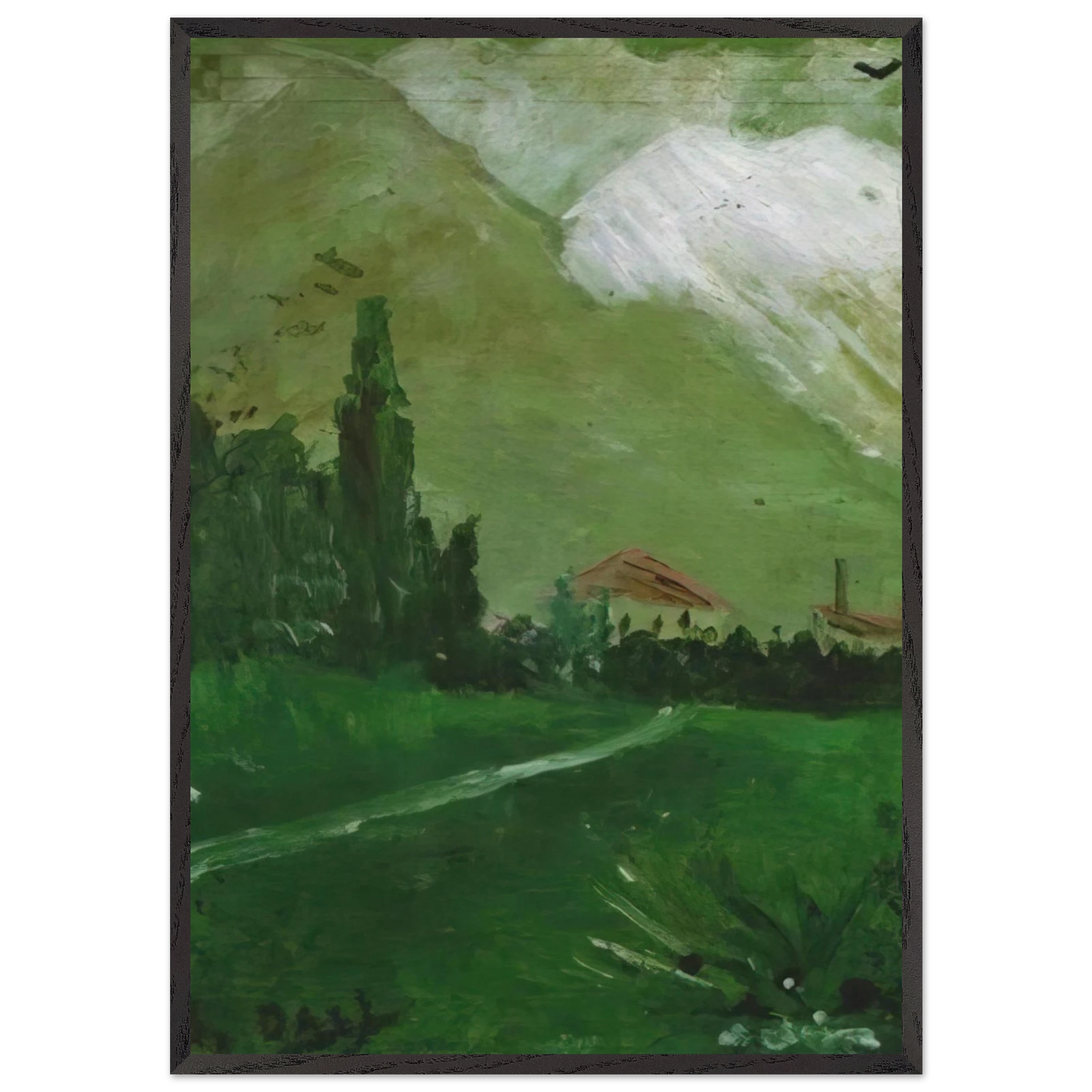 LANDSCAPE NEAR FIGUERAS - Salvador Dali 70x100 cm / 28x40 inches Framed Art Print – Black Wooden Frame