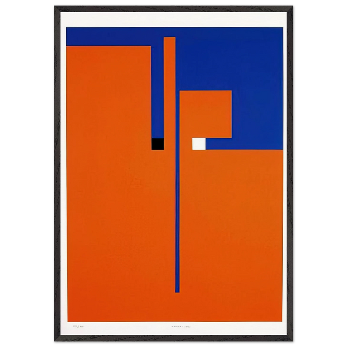 Tribute to Santomaso - Concretism - Bruno Munari 70x100 cm / 28x40 inches Framed Art Print – Black Wooden Frame