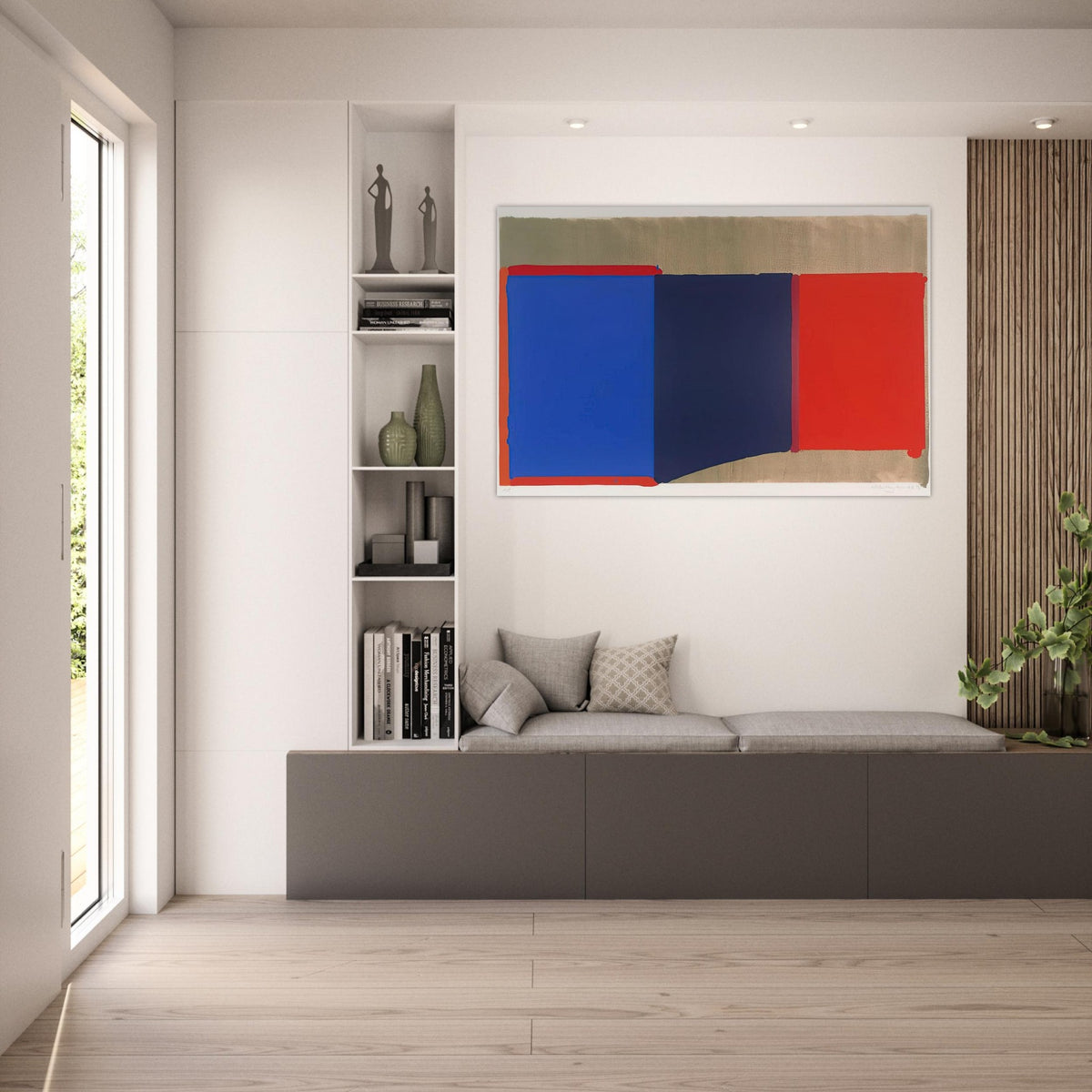 Blues, Reds - 1969 - John Hoyland Art Prints - 100x150 cm / 40x60″ inches | John Hoyland Poster | John Hoyland Prints