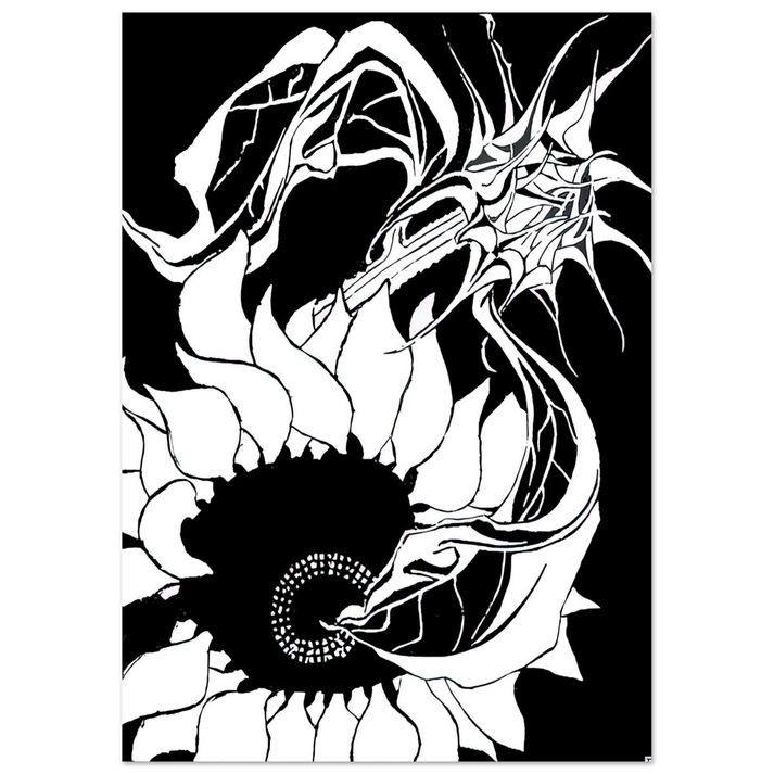 MC Escher - SUNFLOWERS Wall Art - 21x29.7 cm / 8x12" - Premium Wooden Framed Poster With Fine Art Paper-canvas - Wood frame