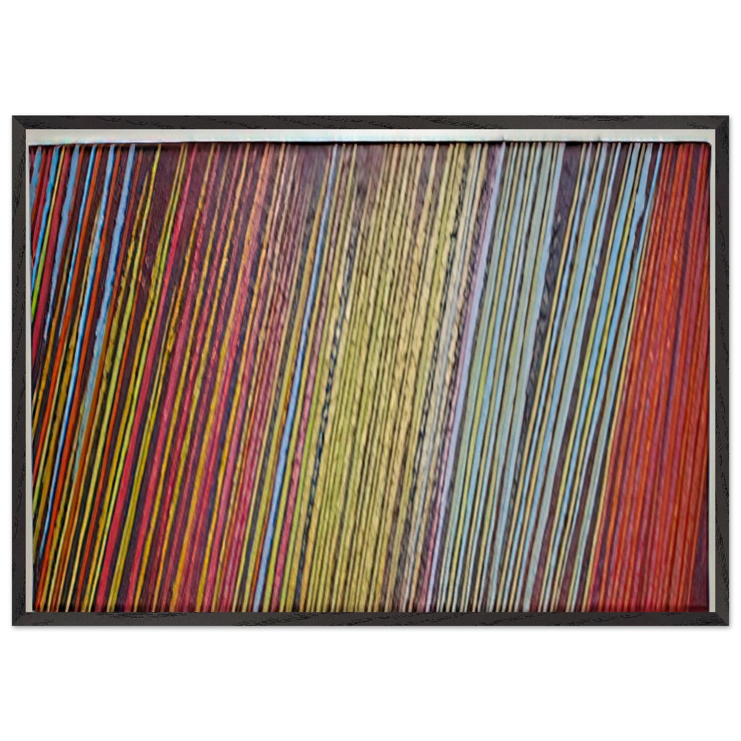 Red Line Painting - 1968 - Ronnie Landfield 70x100 cm / 28x40 inches Framed Art Print – Black Wooden Frame