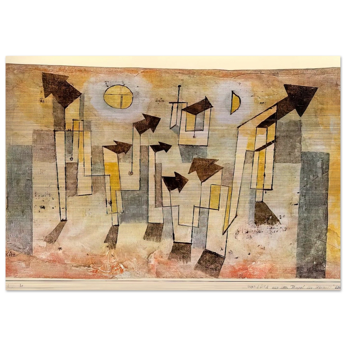 WALL PAINTING FROM THE TEMPLE OF LONGING 1922 - Paul Klee Brushed Aluminum Print - 70x100 cm / 28x40 inches | Paul Klee Aluminum Print | Paul Klee Prints