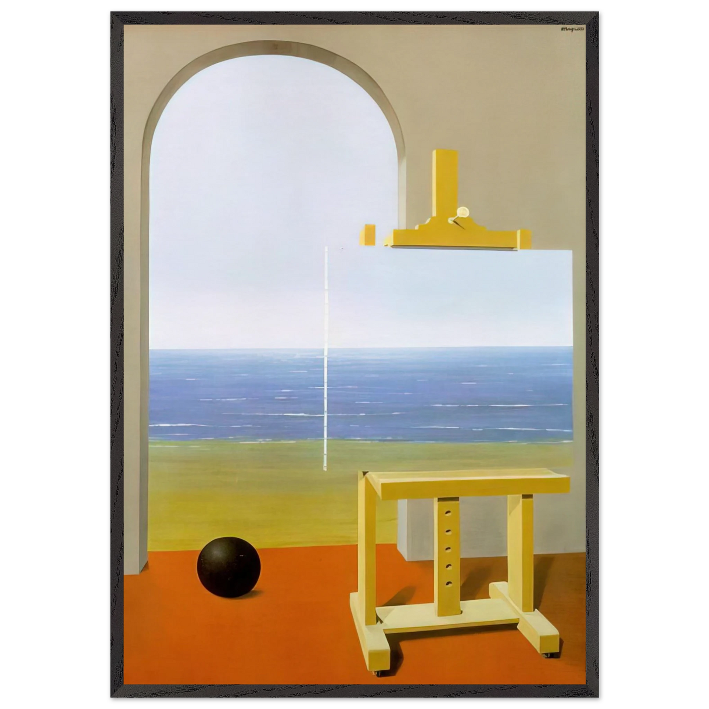 THE HUMAN CONDITION 1935 - Rene Magritte 70x100 cm / 28x40 inches Framed Art Print – Black Wooden Frame