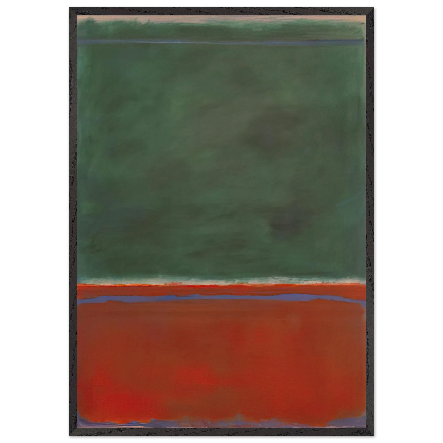 Green and Maroon - 1953 - Mark Rothko 70x100 cm / 28x40 inches Framed Art Print – Black Wooden Frame