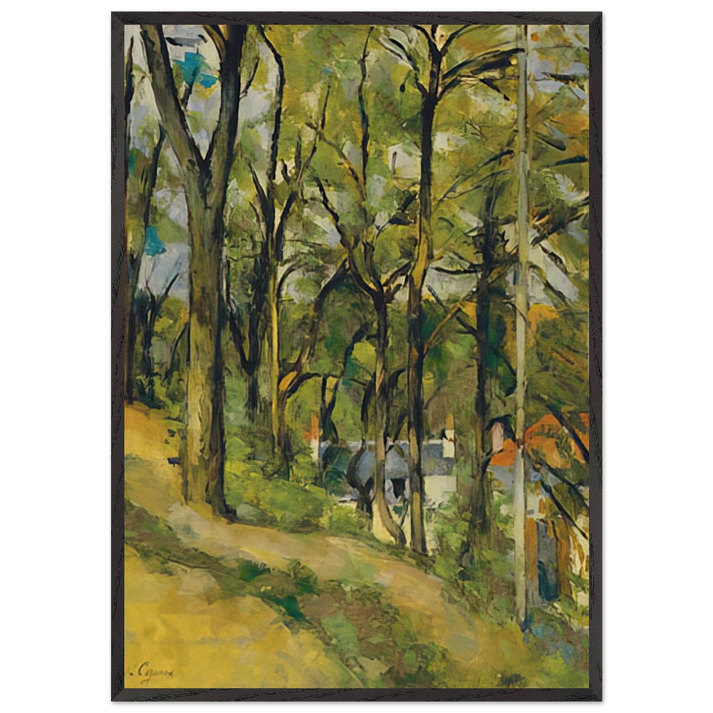The Orchard - Paul Cezanne 70x100 cm / 28x40 inches Framed Art Print – Black Wooden Frame