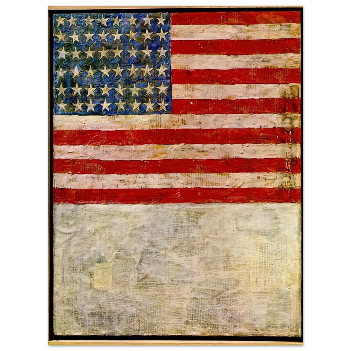 Jasper Johns - FLAG ABOVE WHITE 75x100 cm / 30x40inches Fine Art Poster