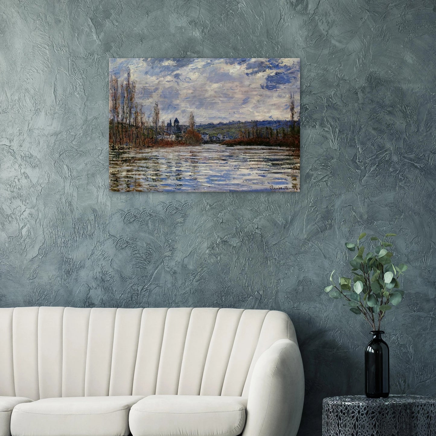 Flood of the Seine at Vetheuil - claude monet Brushed Aluminum Print - 70x100 cm / 28x40 inches | claude monet Aluminum Print | claude monet Prints