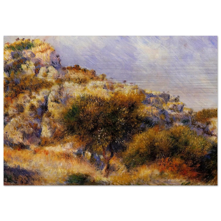 Rocks at l'Estaque - Pierre-Auguste Renoir Brushed Aluminum Print - 70x100 cm / 28x40 inches | Pierre-Auguste Renoir Aluminum Print | Pierre-Auguste Renoir Prints