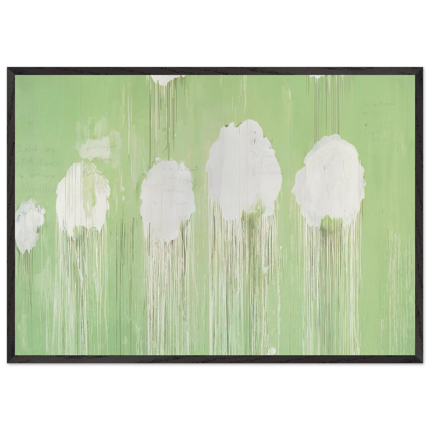 Untitled Peony Blossom Painting - Cy Twombly 70x100 cm / 28x40 inches Framed Art Print – Black Wooden Frame