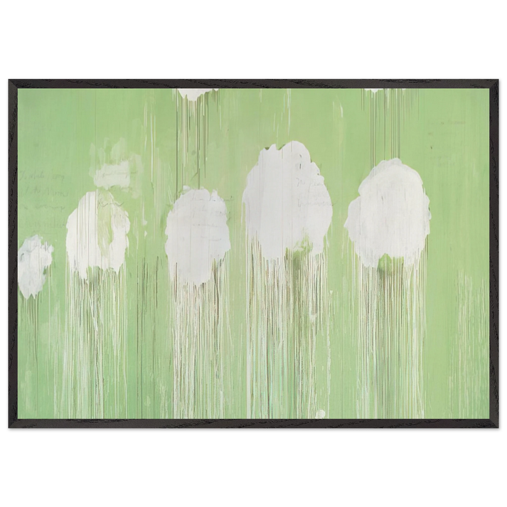 Untitled Peony Blossom Painting - Cy Twombly 70x100 cm / 28x40 inches Framed Art Print – Black Wooden Frame