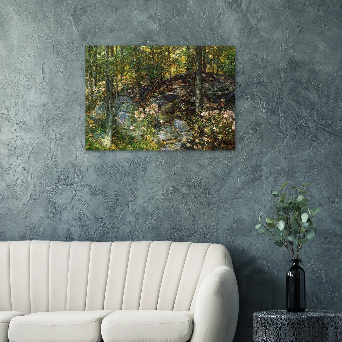 Laurel on the Ledges - Childe Hassam Brushed Aluminum Print - 70x100 cm / 28x40 inches | Childe Hassam Aluminum Print | Childe Hassam Prints