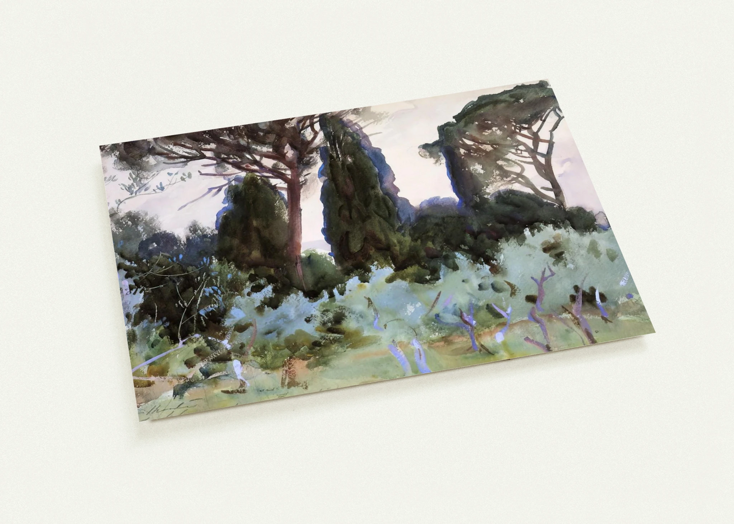 Landscape near Florence By John Singer Sargent Pack of 10 Post Cards | John Singer Sargent Post Cards | A6 (10.5 x 14.8 cm) - 4.1 x 5.8 inches
