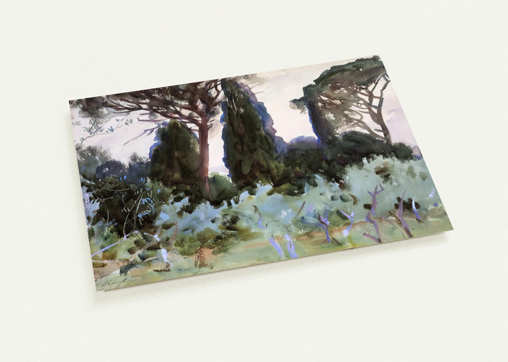Landscape near Florence By John Singer Sargent Pack of 10 Post Cards | John Singer Sargent Post Cards | A6 (10.5 x 14.8 cm) - 4.1 x 5.8 inches