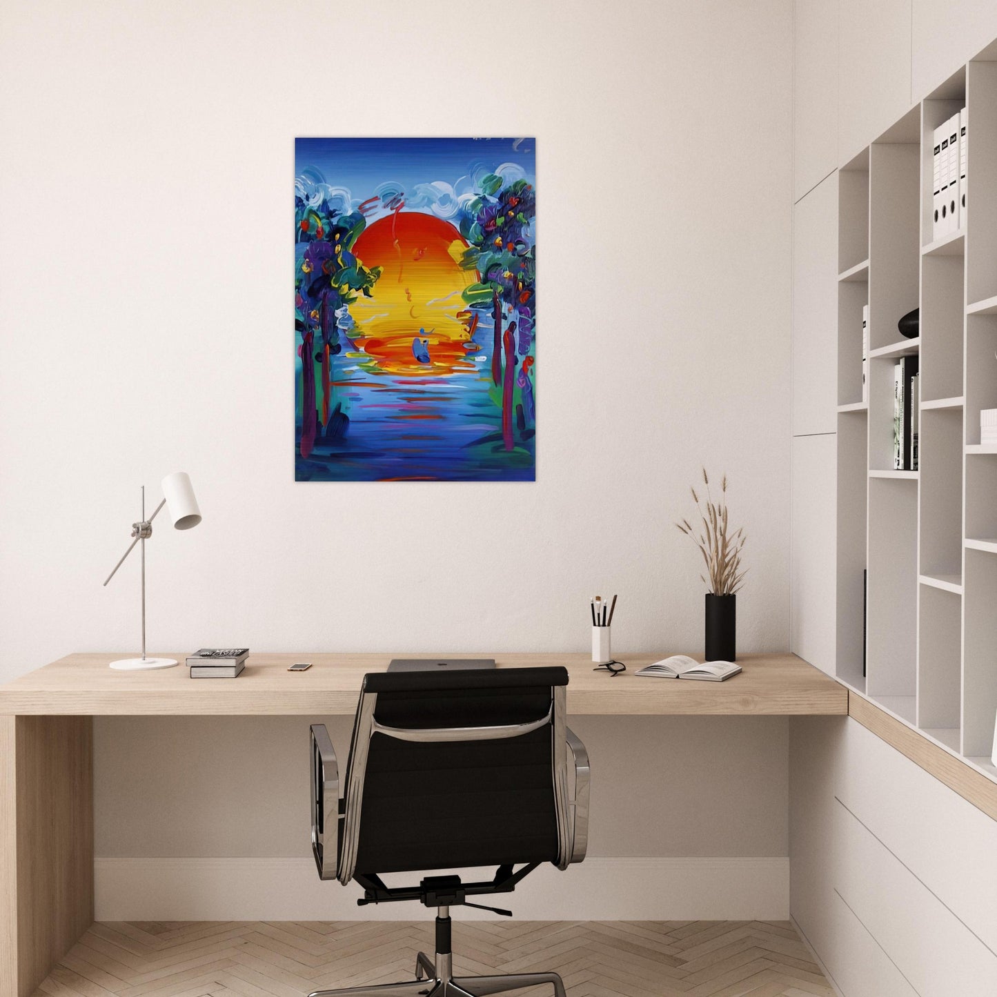 BETTER WORLD 1993 - Peter Max Brushed Aluminum Print - 70x100 cm / 28x40 inches | Peter Max Aluminum Print | Peter Max Prints