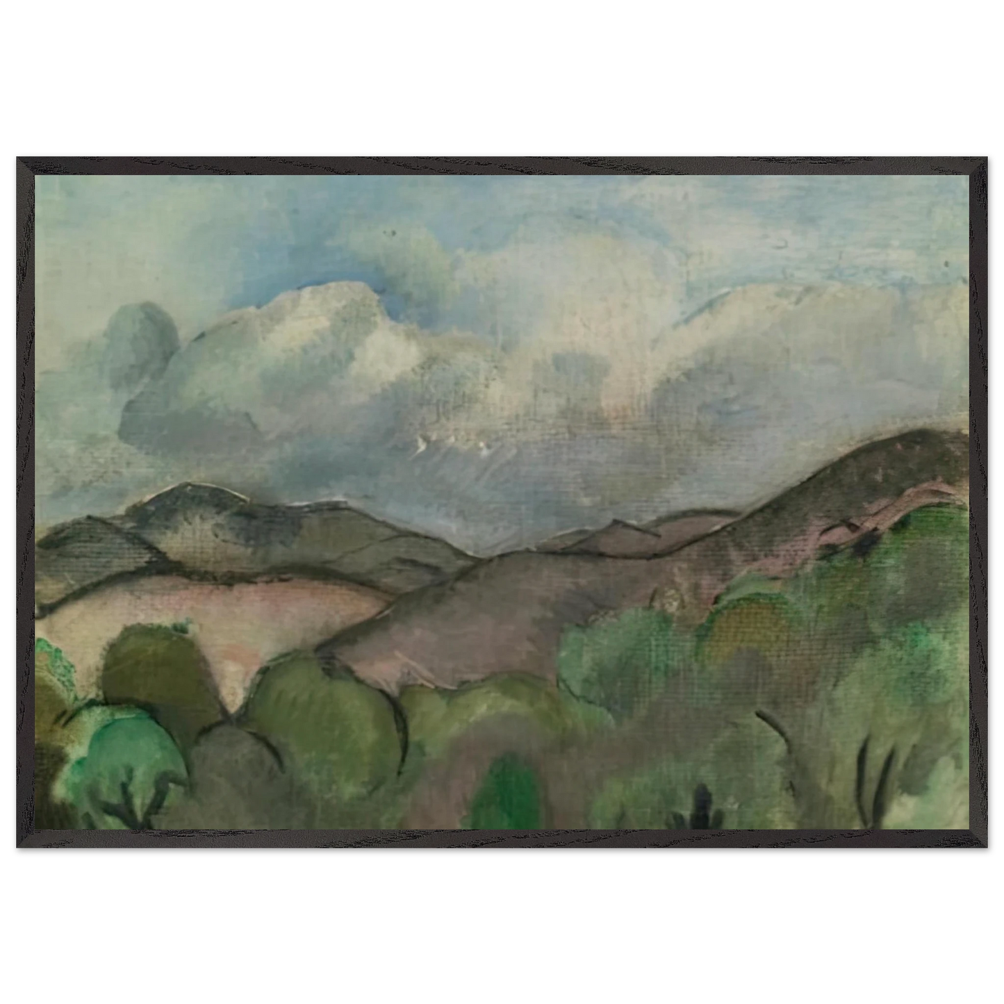 LE MONT CHAUVE A NICE 1918 - Henri Matisse 70x100 cm / 28x40 inches Framed Art Print – Black Wooden Frame