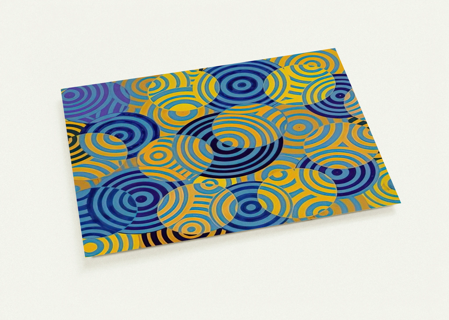 Interférences en bleu et jaune No. 642 - 1963 By Antonio Asis Pack of 10 Post Cards | Antonio Asis Post Cards | A6 (10.5 x 14.8 cm) - 4.1 x 5.8 inches