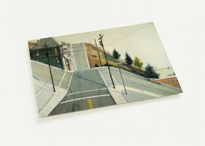 24th Street Intersection - 1977 By Wayne Thiebaud Pack of 10 Post Cards | Wayne Thiebaud Post Cards | A6 (10.5 x 14.8 cm) - 4.1 x 5.8 inches