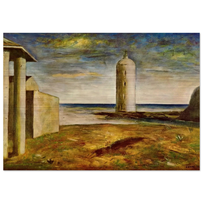 EL FARO 1928 - Carlo Carra Brushed Aluminum Print - 70x100 cm / 28x40 inches | Carlo Carra Aluminum Print | Carlo Carra Prints