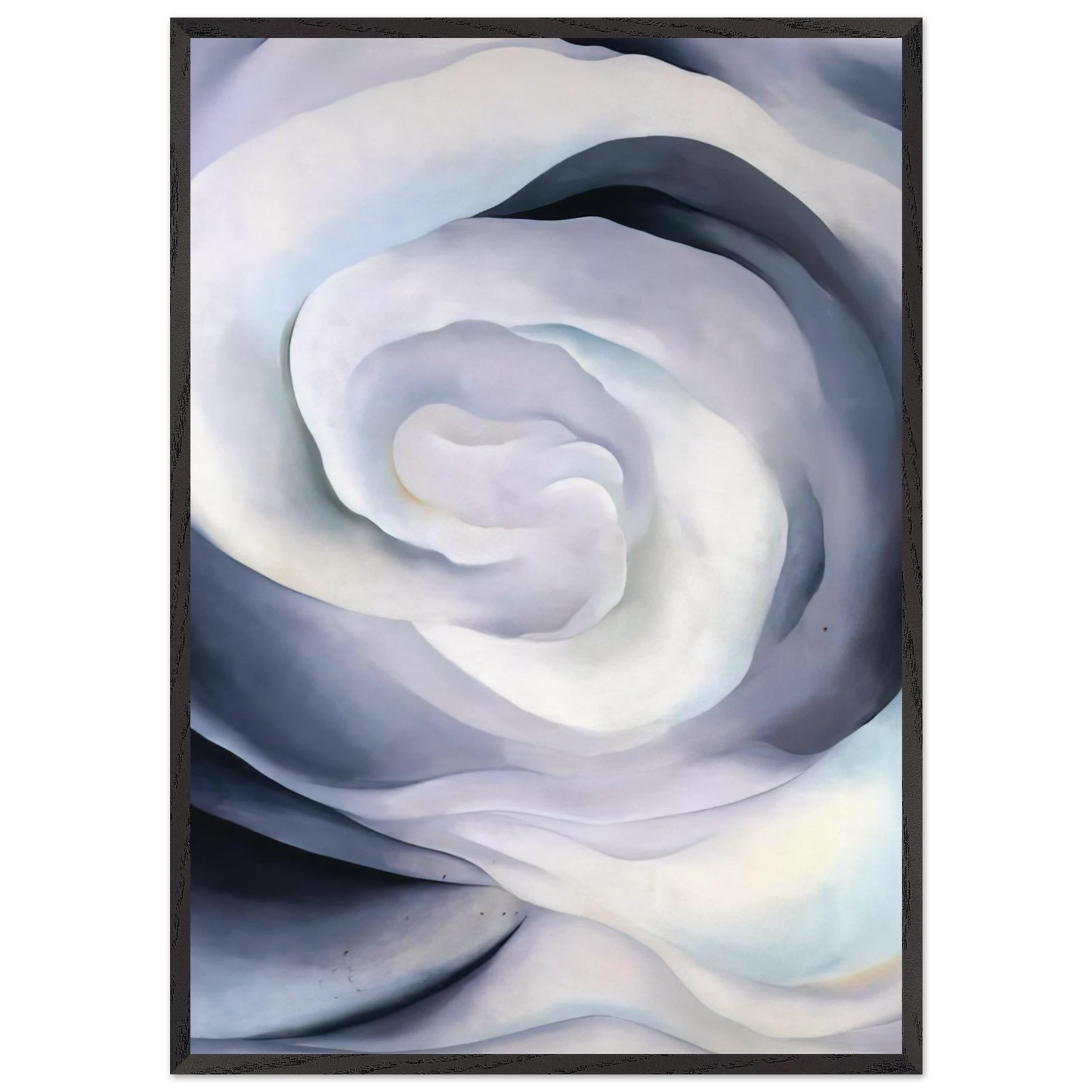 Abstraction White Rose - Georgia OKeeffe 70x100 cm / 28x40 inches Framed Art Print – Black Wooden Frame