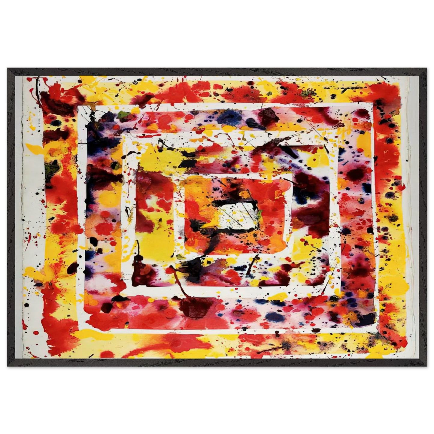 Untitled Mandala - Sam Francis 70x100 cm / 28x40 inches Framed Art Print – Black Wooden Frame