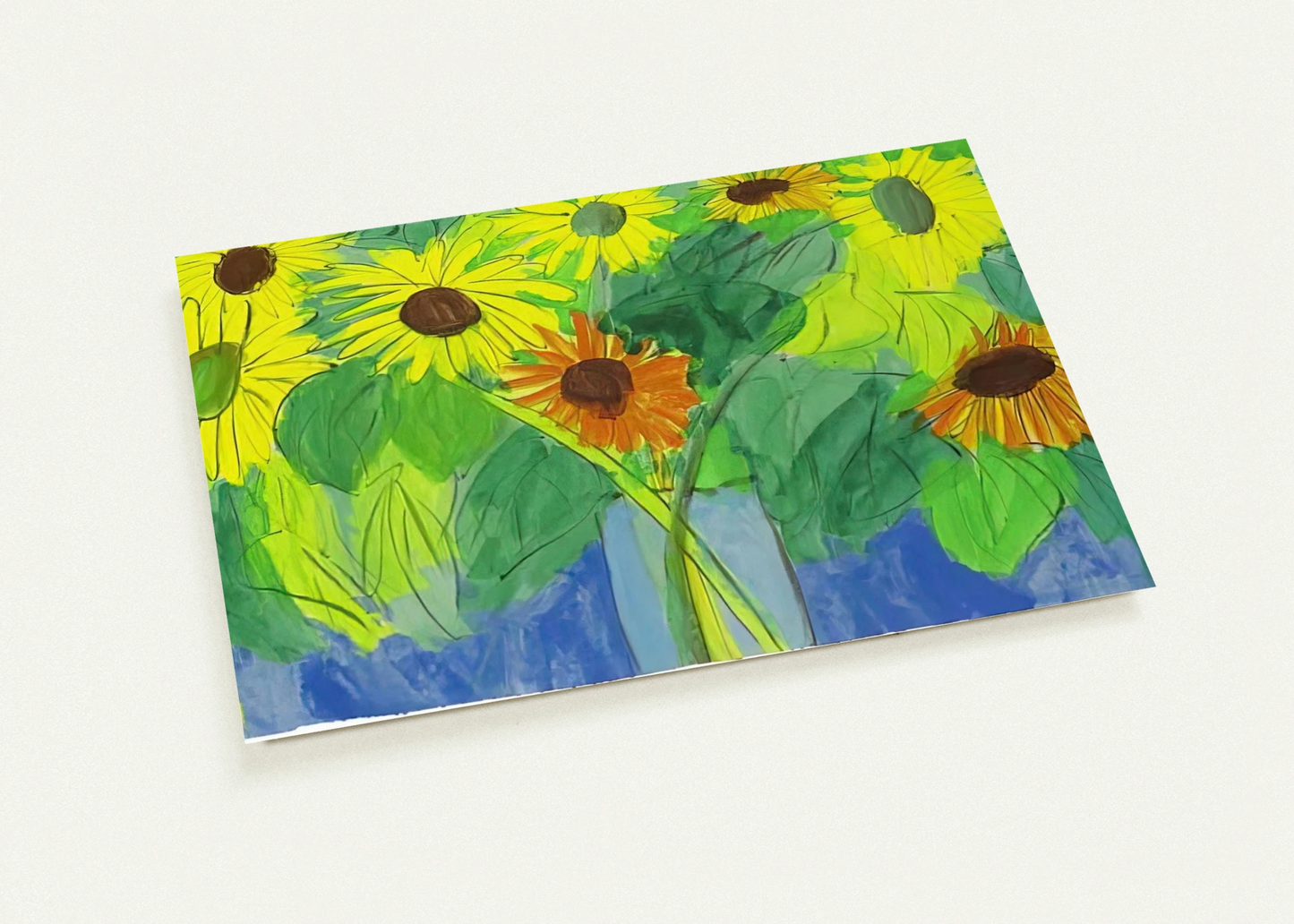 Orange and Yellow Sunflowers - Naïve Art Primitivism, Pop Art By Walasse Ting Pack of 10 Post Cards | Walasse Ting Post Cards | A6 (10.5 x 14.8 cm) - 4.1 x 5.8 inches