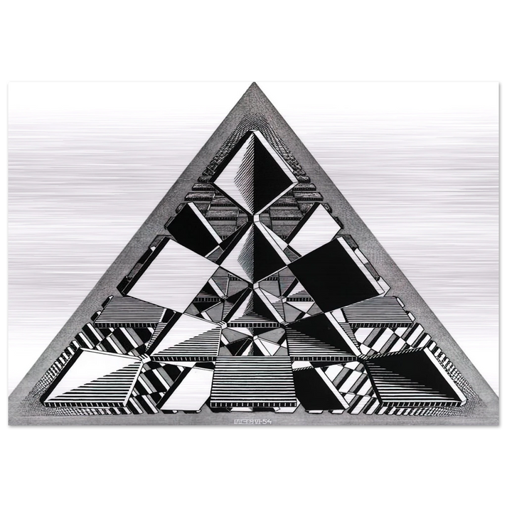 THREE INTERSECTING PLANES - MC Escher Brushed Aluminum Print - 70x100 cm / 28x40 inches | MC Escher Aluminum Print | MC Escher Prints | Maurits Cornelis Escher Prints