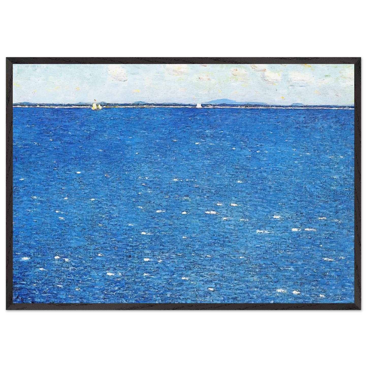 West Wind Appledore - Childe Hassam 70x100 cm / 28x40 inches Framed Art Print – Black Wooden Frame