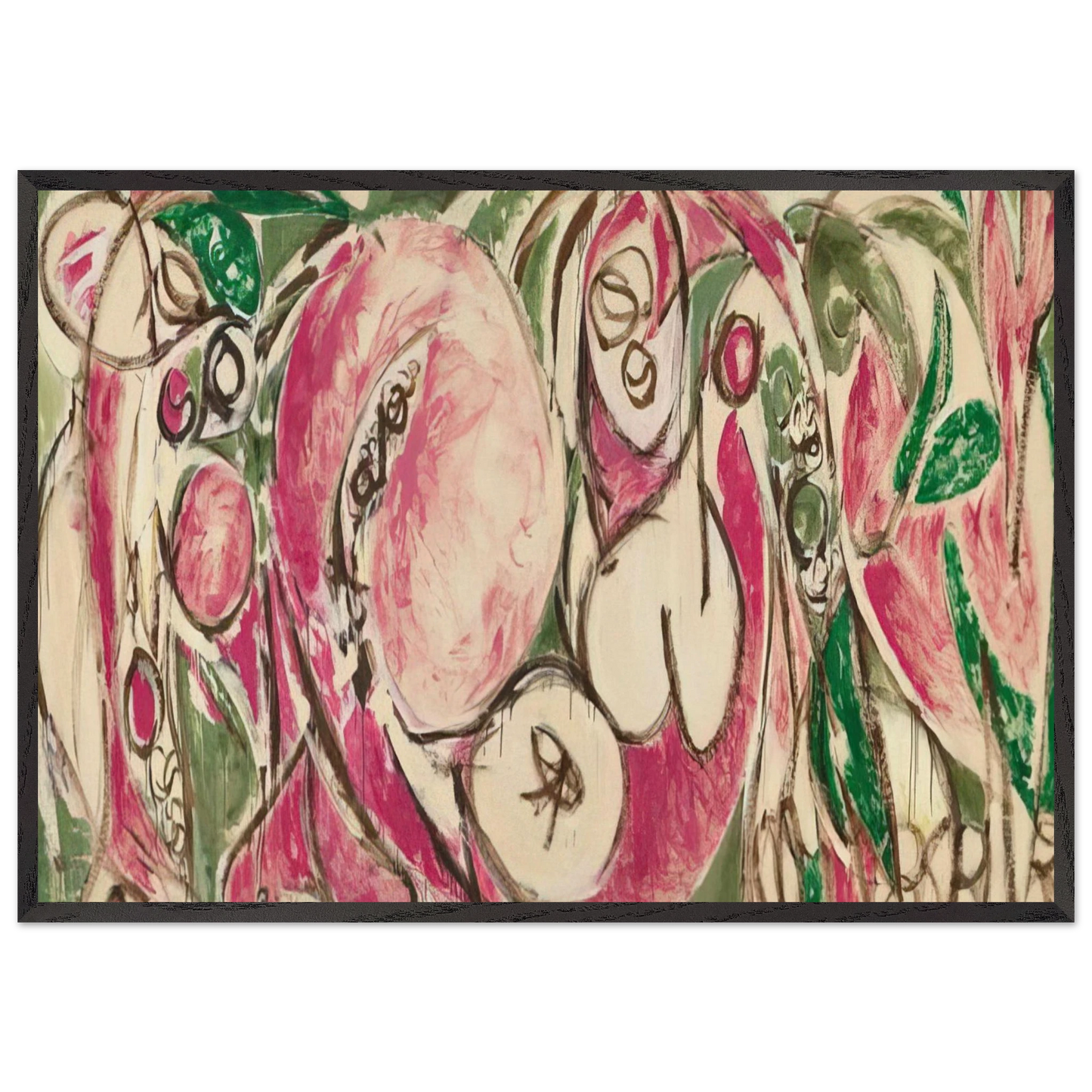 The Seasons - Lee Krasner 70x100 cm / 28x40 inches Framed Art Print – Black Wooden Frame
