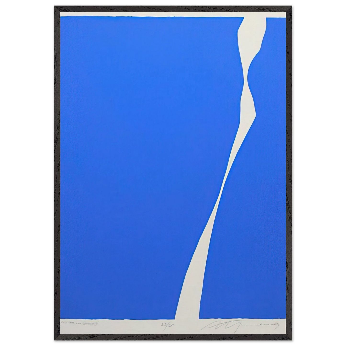 White On Blue II - 1969 - Adja Yunkers 70x100 cm / 28x40 inches Framed Art Print – Black Wooden Frame