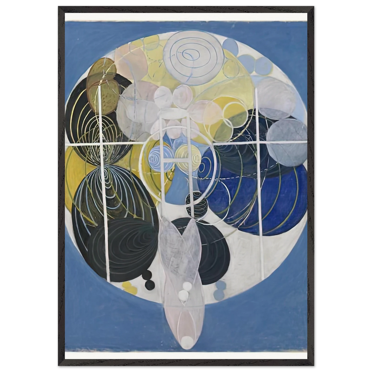 THE LARGE FIGURE PAINTINGS NR 5 1907 - Hilma af Klint 70x100 cm / 28x40 inches Framed Art Print – Black Wooden Frame