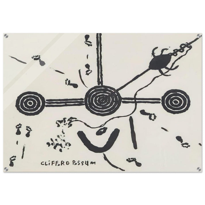 NGARLU LOVE STORY - 1994 - Clifford Possum Tjapaltjarri Acrylic Print - 70x100 cm / 28x40″ inches | Clifford Possum Tjapaltjarri Wall Art | Clifford Possum Tjapaltjarri Prints