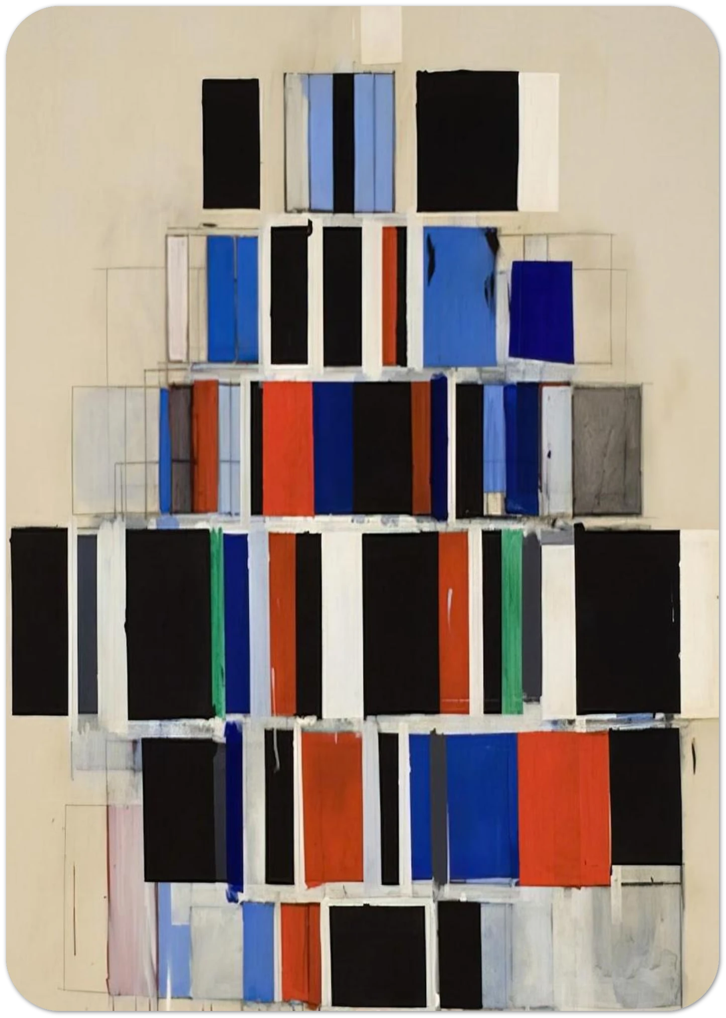 Large Rectangles Large - 1965 By Robert Goodnough Pack of 10 Post Cards | Robert Goodnough Post Cards | A6 (10.5 x 14.8 cm) - 4.1 x 5.8 inches