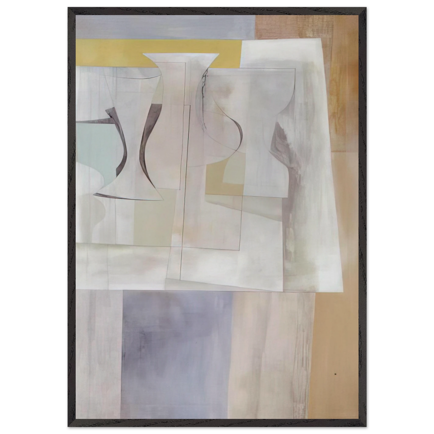 Sept 8-54 Torcello - 1954 - Ben Nicholson 70x100 cm / 28x40 inches Framed Art Print – Black Wooden Frame