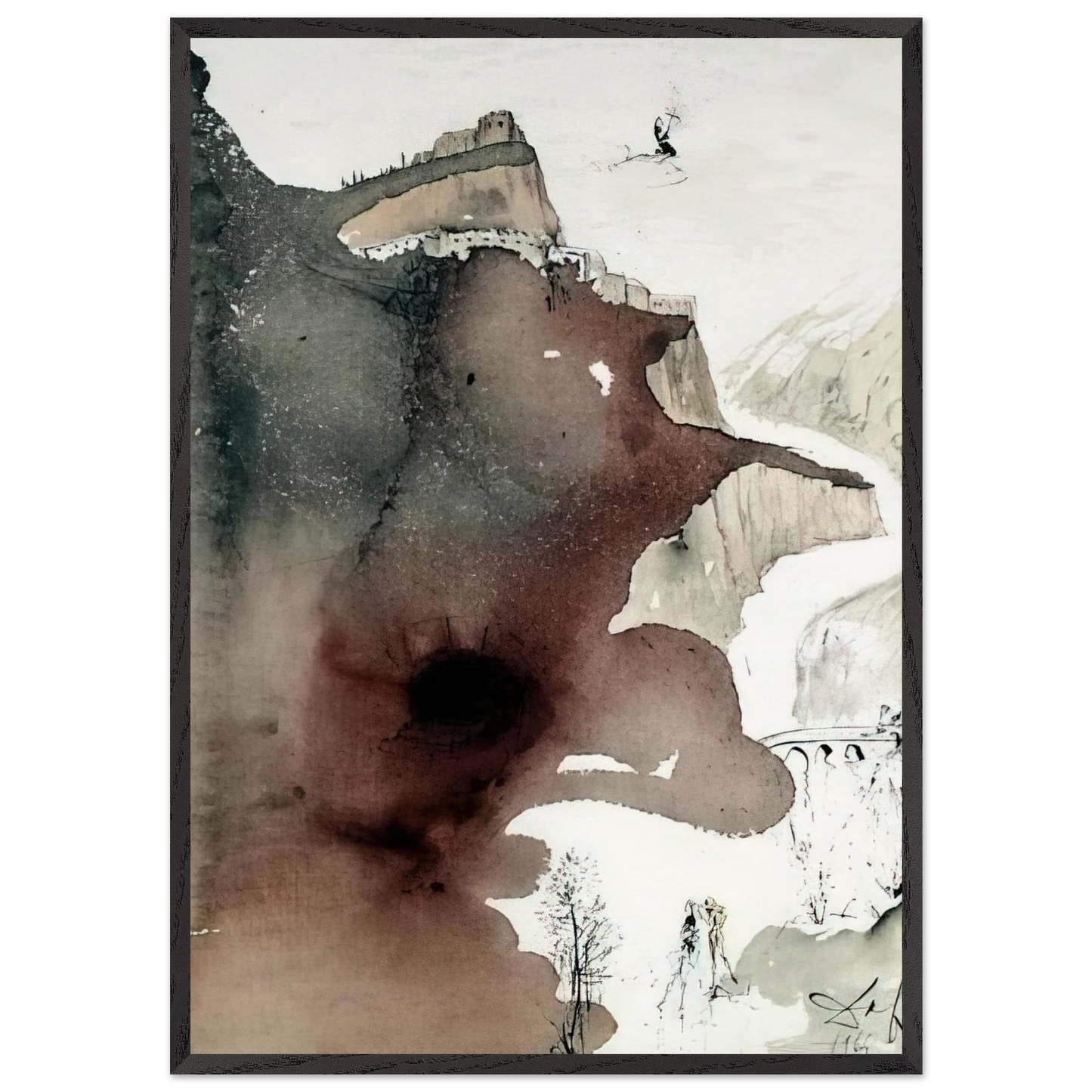 ET BAPTIZATUS EST A IOANNE IN IORDANE LUKE 3 3 - Salvador Dali 70x100 cm / 28x40 inches Framed Art Print – Black Wooden Frame