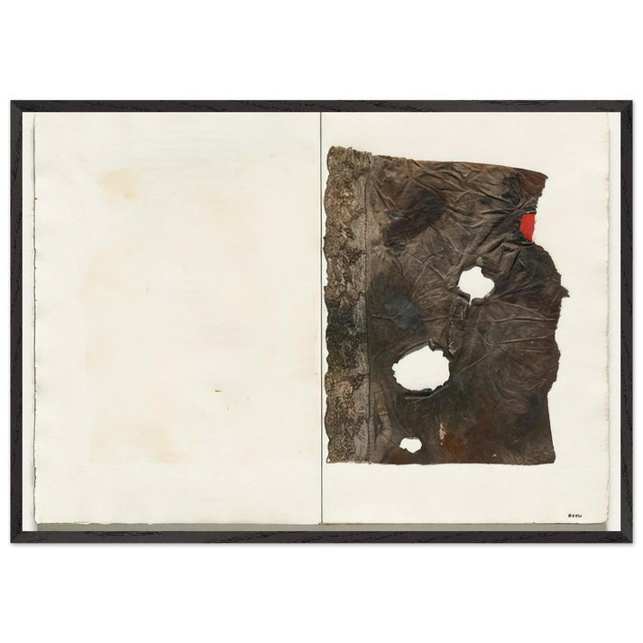 Plate from 17 variazioni su temi proposti per una pura ideologia fonetica - 1955 - Alberto Burri 70x100 cm / 28x40 inches Framed Art Print – Black Wooden Frame