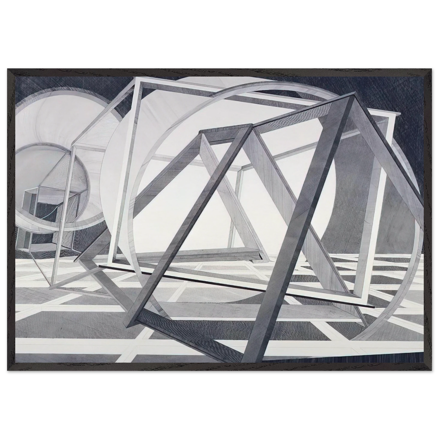 Straits of Malacca - Al Held 70x100 cm / 28x40 inches Framed Art Print – Black Wooden Frame