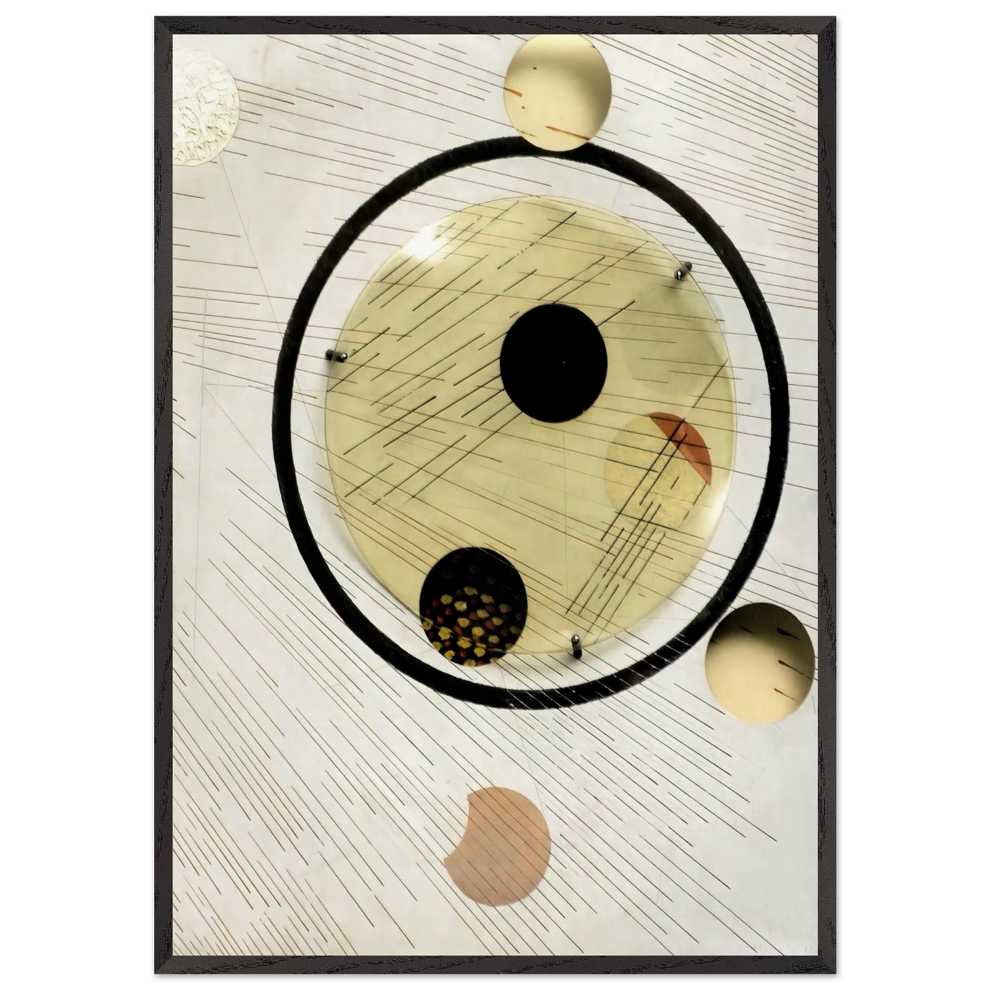 Space Modulator Experiment Aluminum 5 - Laszlo Moholy-Nagy 70x100 cm / 28x40 inches Framed Art Print – Black Wooden Frame