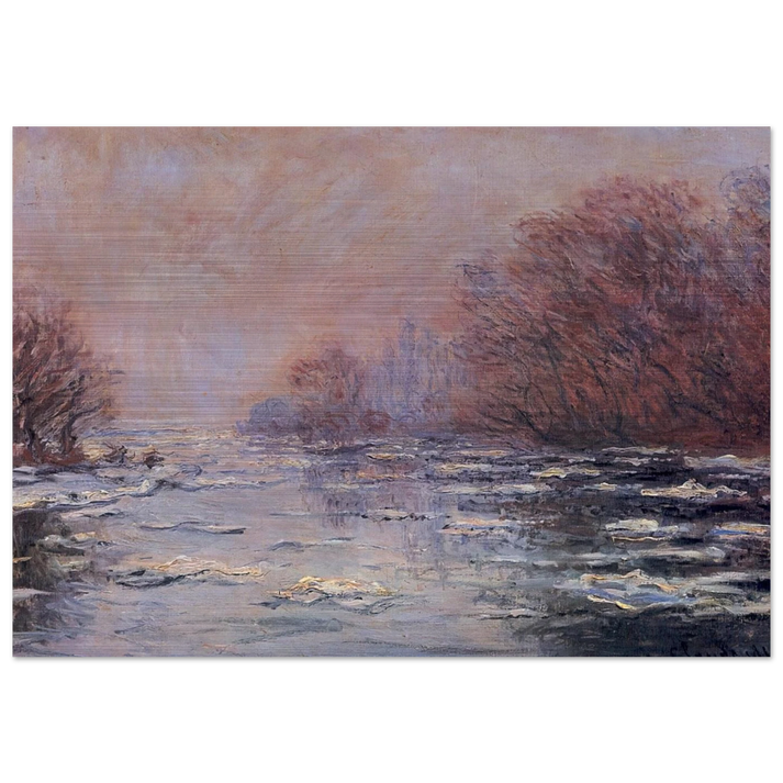 River Thawing near Vetheuil - claude monet Brushed Aluminum Print - 70x100 cm / 28x40 inches | claude monet Aluminum Print | claude monet Prints