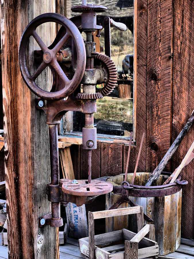 Antique Drill Press Art Print | Museum-Quality Fine Art Print | RedKalion
