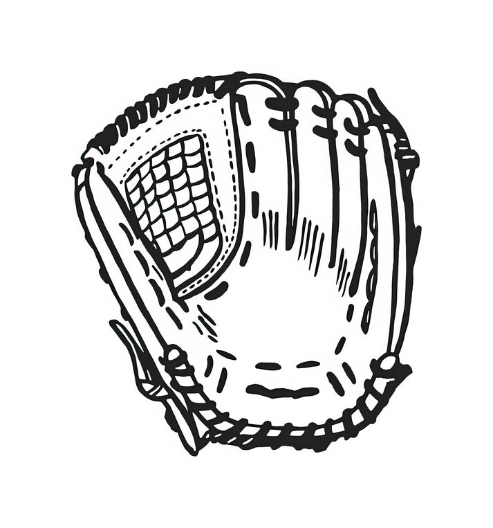 Baseball Glove Drawing Art Print | Premium Fine Art Print | RedKalion