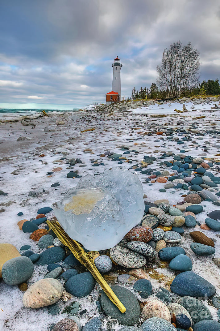 Crisp Point Lighthouse Michigan Art Print | RedKalion