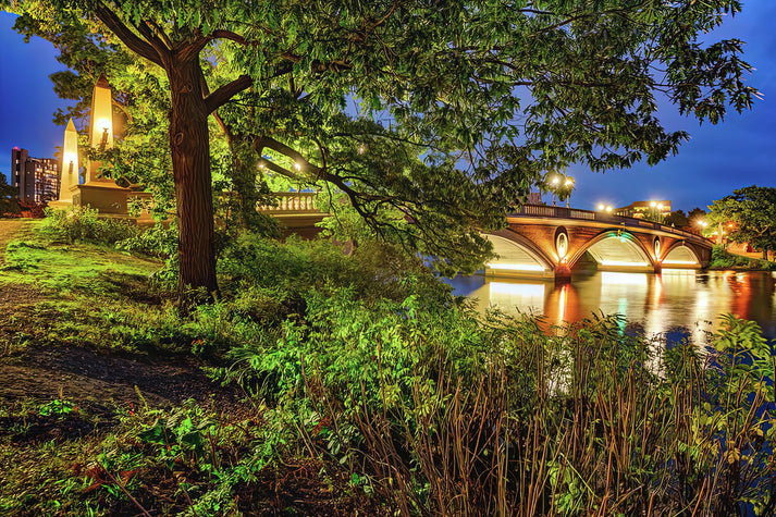 John W. Weeks Footbridge Art Print | Harvard University Bridge at Dusk | RedKalion
