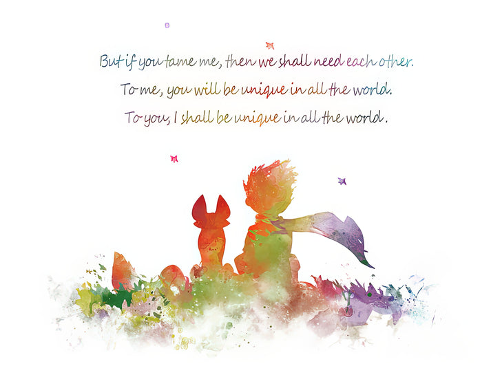 Little Prince and Fox Art Print | Museum-Quality Fine Art Print | RedKalion